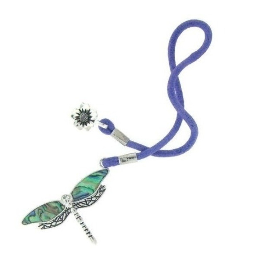 Artmarks‎ by Cynthia Gale Dragonfly Genuine Abalone Wings Bookmark Purple Cord